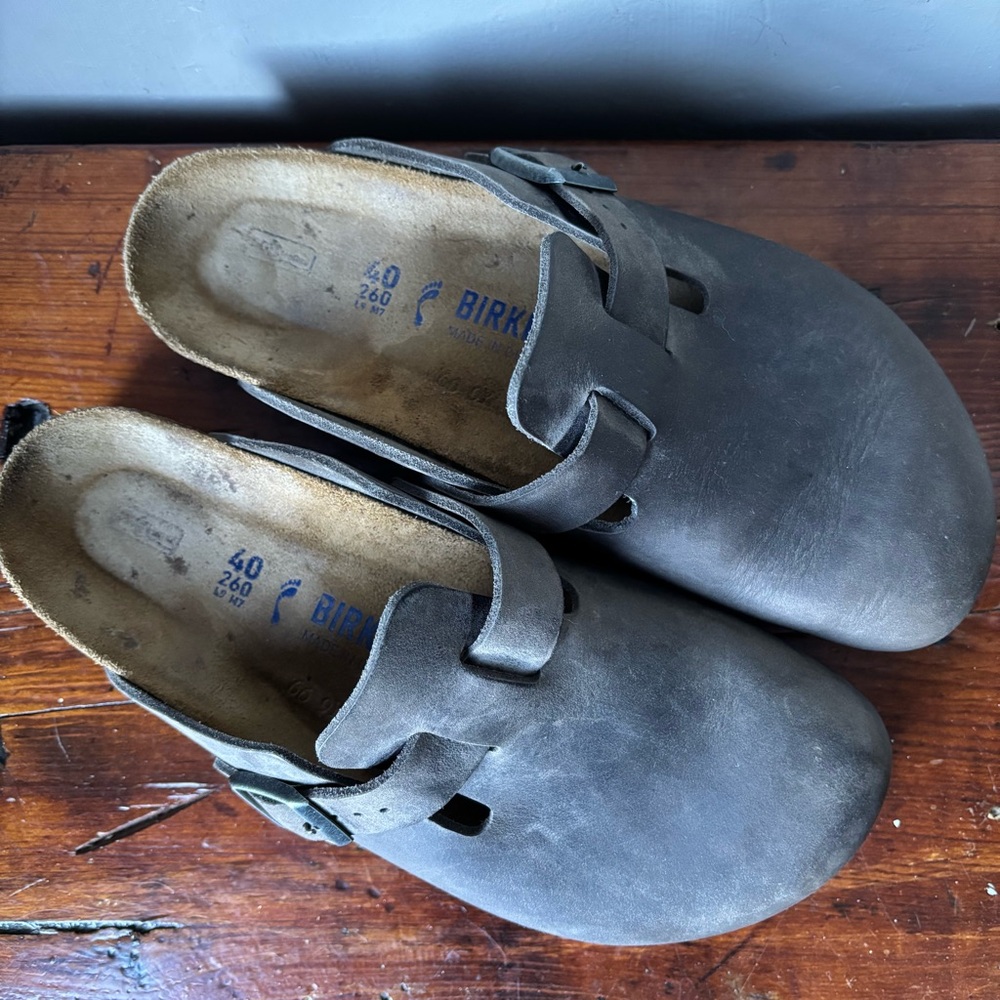 Birkenstock Gray Leather Boston size 40 or women’s size 9 - Picture 8 of 8